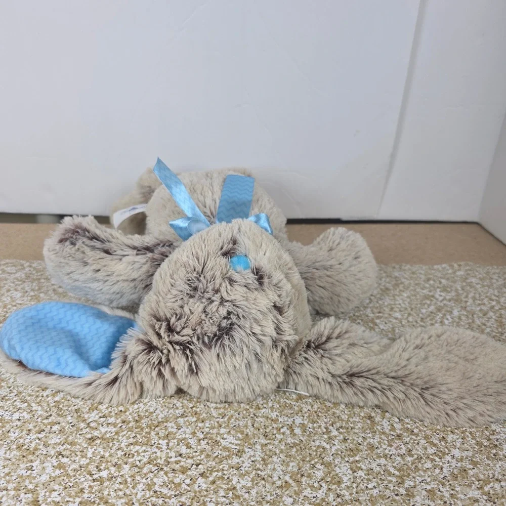 Hugfun‎ easter cuddle soft Tan Blue Chevron Floppy Ear Bunny Rabbit Plush 15in